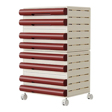 8 Tier Mobile File Organiser Cabinet with Wheels for A4 Letter Documents Books