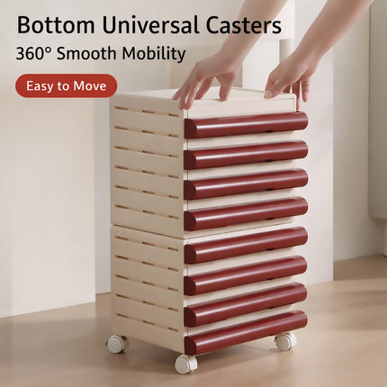 8 Tier Mobile File Organiser Cabinet with Wheels for A4 Letter Documents Books