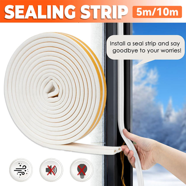 Door Window Sealing Strip 5/10m Windproof Soundproof Insect Prevention Durable
