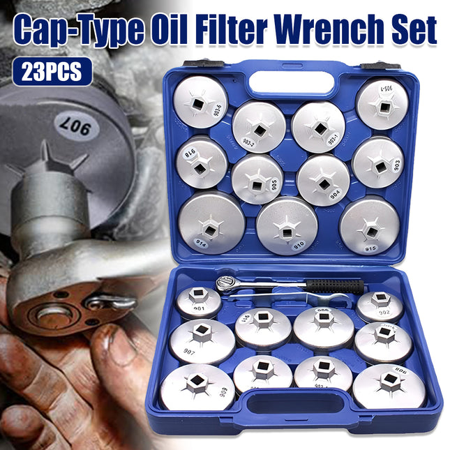 23PCS Cap Type Oil Filter Wrench Set for Car Truck Engine Oil Filter Removal