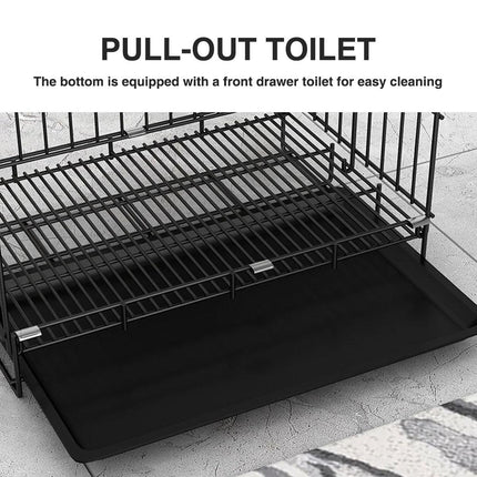 Metal Dog Crate Pet Cage with Divider for Puppies Cats Kennel Indoor Pet House