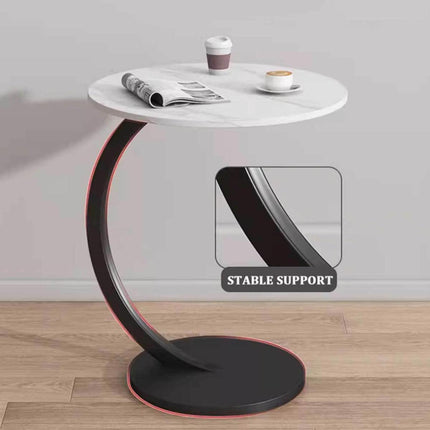 C Shaped Snack Side Table for Sofa Couch Small End Table for Living Room Bedroom