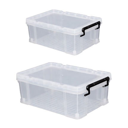 25L 50L Clear Plastic Storage Box with Lid Stackable Latching for Toys Clothes