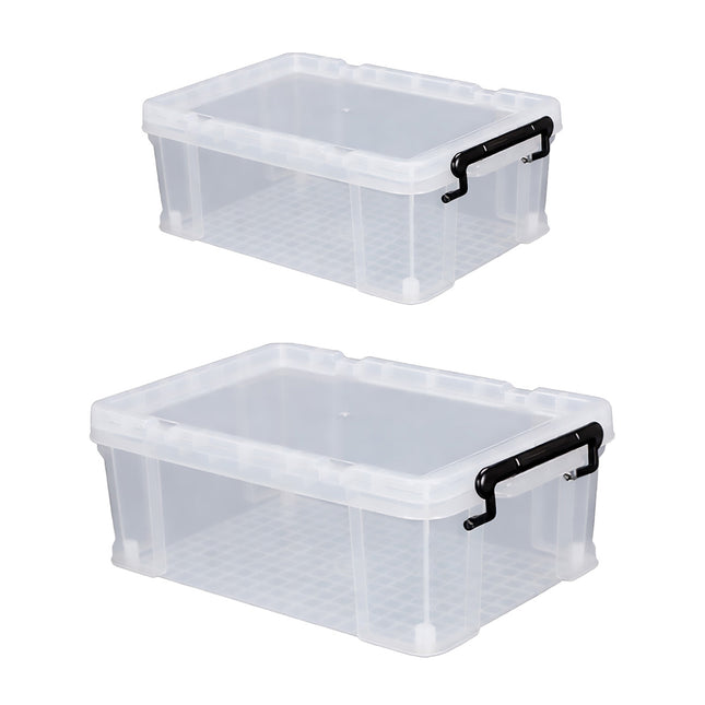 25L 50L Clear Plastic Storage Box with Lid Stackable Latching for Toys Clothes
