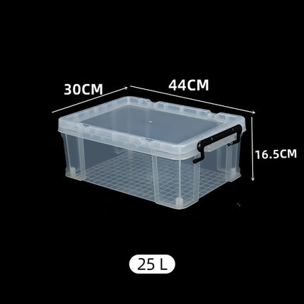 25L 50L Clear Plastic Storage Box with Lid Stackable Latching for Toys Clothes