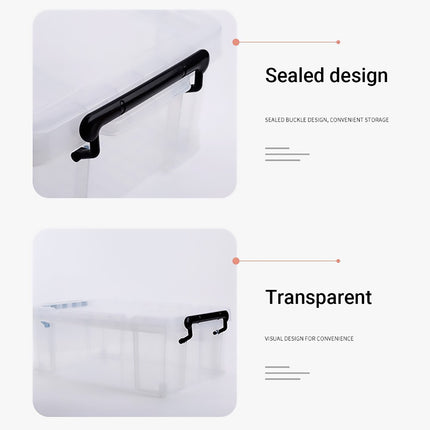 25L 50L Clear Plastic Storage Box with Lid Stackable Latching for Toys Clothes