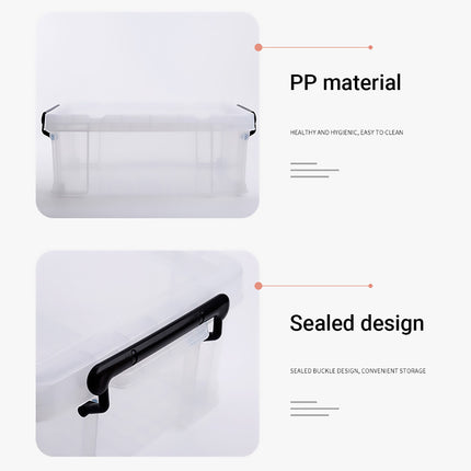 25L 50L Clear Plastic Storage Box with Lid Stackable Latching for Toys Clothes