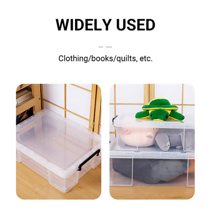25L 50L Clear Plastic Storage Box with Lid Stackable Latching for Toys Clothes