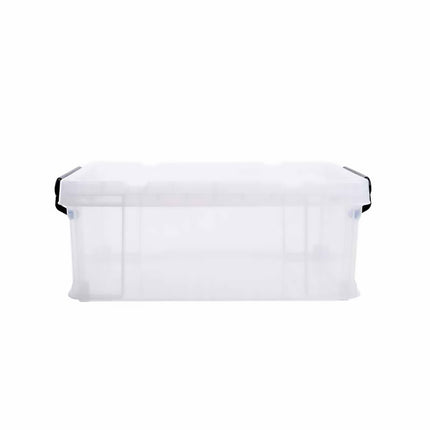 25L 50L Clear Plastic Storage Box with Lid Stackable Latching for Toys Clothes