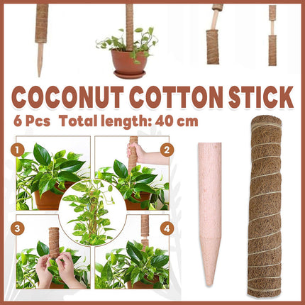 6pcs Plant Support Coir Moss Totem Pole Creeper Climbing Extension Stick Goody