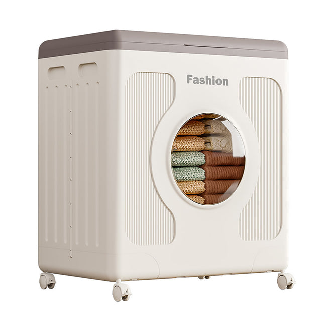 Foldable Storage Box with Wheels Large Capacity Clothes Organiser 58x41x68cm