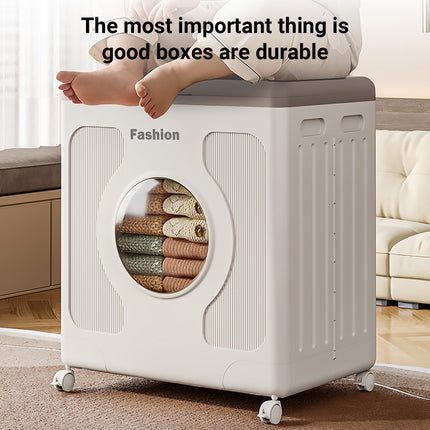 Foldable Storage Box with Wheels Large Capacity Clothes Organiser 58x41x68cm