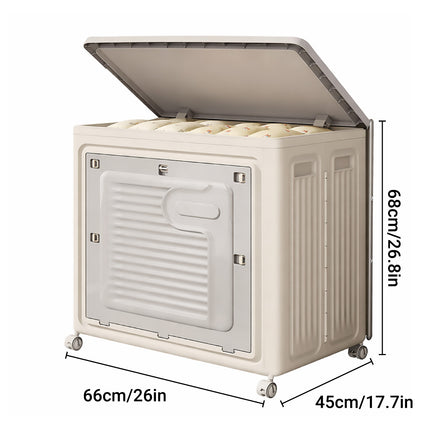 Foldable Clothes Storage Box With Wheels Large Capacity Laundry Organiser