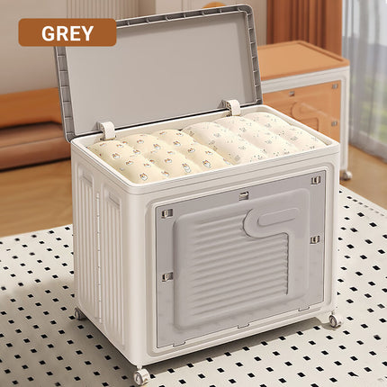 Foldable Clothes Storage Box With Wheels Large Capacity Laundry Organiser