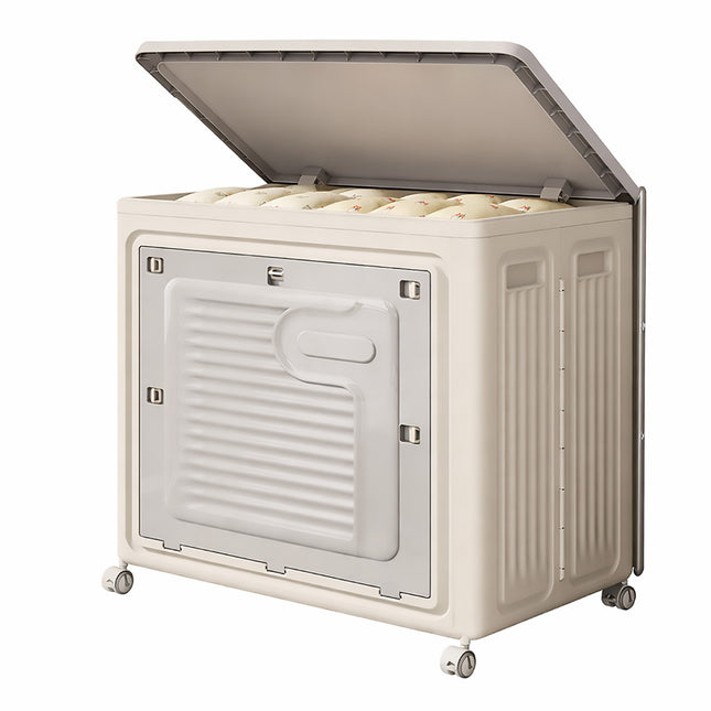 Foldable Clothes Storage Box With Wheels Large Capacity Laundry Organiser