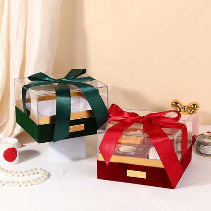 Acrylic Gift Box Clear Souvenir Display Case Bow Storage Container for Packaging