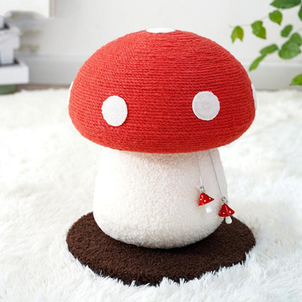 Red Mushroom Cat Climbing Frame Vertical Scratching Post Board Pet Furniture