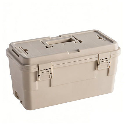 15L Tool Storage Box with Tray Stackable Portable Garage Toolbox