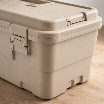 15L Tool Storage Box with Tray Stackable Portable Garage Toolbox