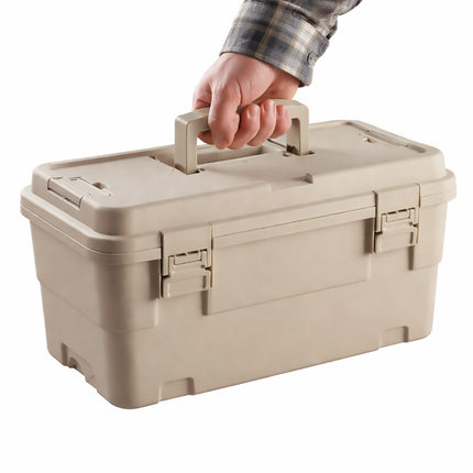 15L Tool Storage Box with Tray Stackable Portable Garage Toolbox