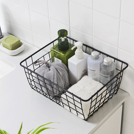 2pcs Wire Storage Basket Durable Metal Kitchen Cabinet Pantry Office Organiser