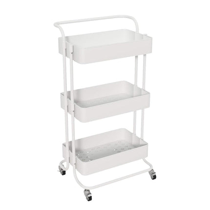 3 Tier Kitchen Bathroom Trolley Cart Steel Storage Rack Organizer with Wheels