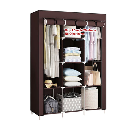 Simple Wardrobe With Shoe Rack Non Woven Fabric Foldable For Home Bedroom