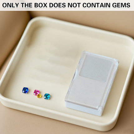 2PCS Acrylic Flip Top Transparent Square Storage Box For Loose Diamonds Gemstones