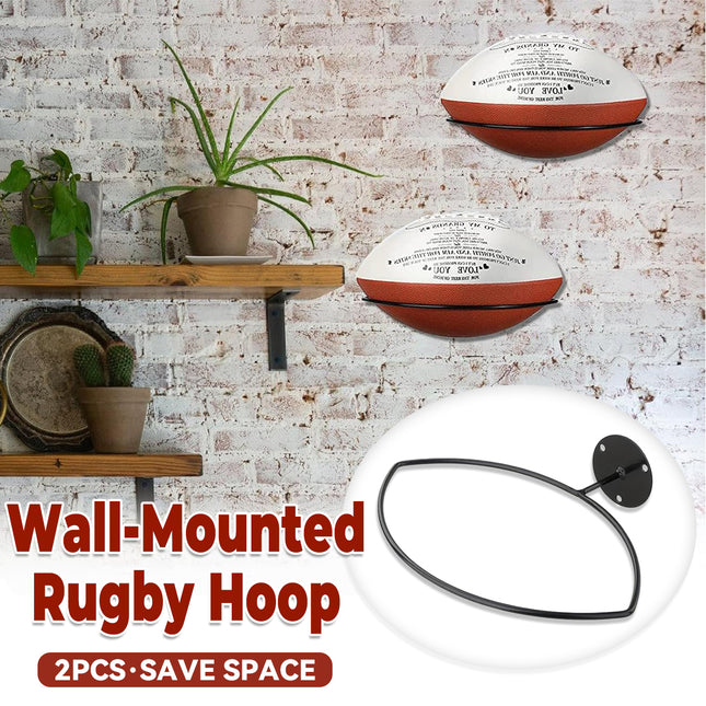 Wall Mounted Football Display Rack Metal Sports Holder for Rugby Soccer Ball Use