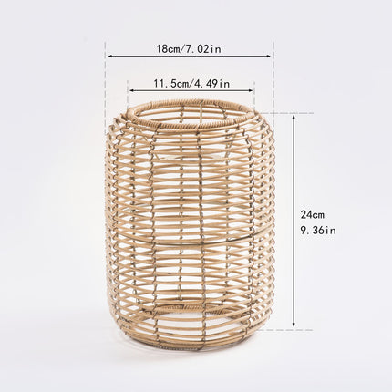 Vintage Pendant Lamp Rattan Like Woven Lampshade Boho Lighting for Living Room