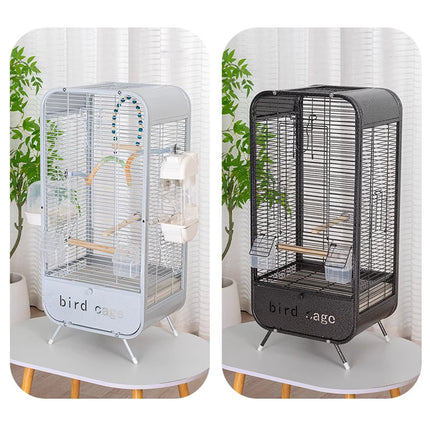 Metal Parrot Bird Cage Durable Spacious with Feeder for Parrots Birds Viewing