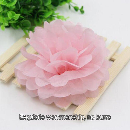 Decorative Paper Flower Balls 10pcs Party Hanging Pom Pom Wedding Event Decor