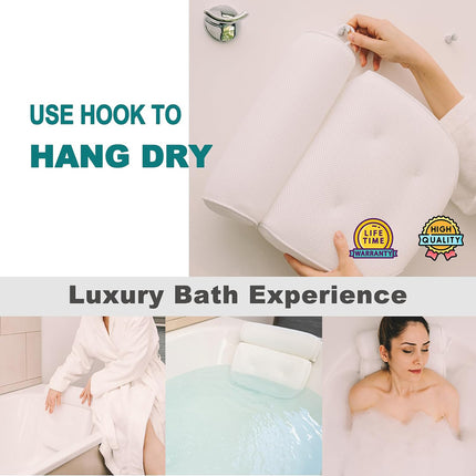 Bathtub Pillow Non-Slip for Bath Tub Spa Shower Comfortable Water Resistant