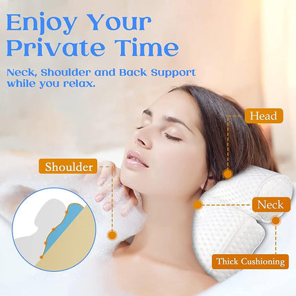 Bathtub Pillow Non-Slip for Bath Tub Spa Shower Comfortable Water Resistant