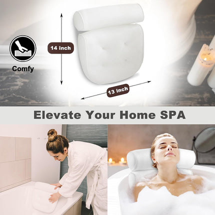 Bathtub Pillow Non-Slip for Bath Tub Spa Shower Comfortable Water Resistant