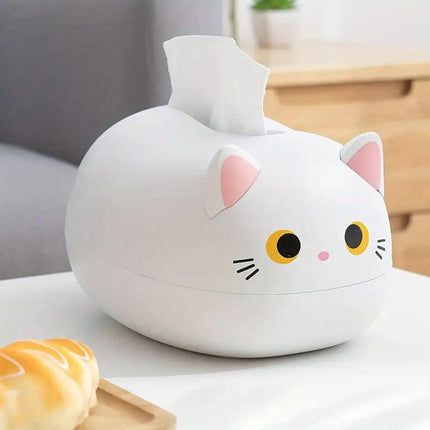 Cartoon Cute Kitten Tissue Box Drawer Box with Toothpick Holder Organizer
