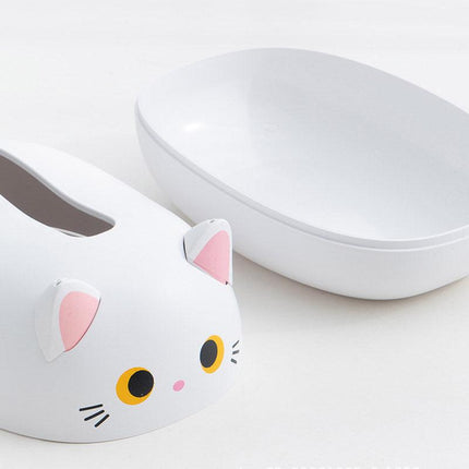 Cartoon Cute Kitten Tissue Box Drawer Box with Toothpick Holder Organizer