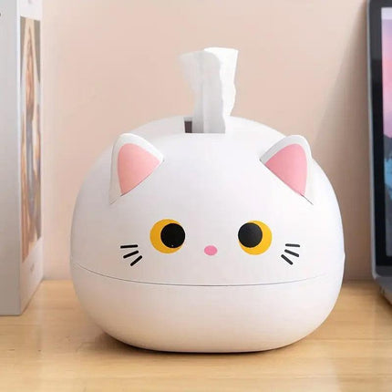 Cartoon Cute Kitten Tissue Box Drawer Box with Toothpick Holder Organizer