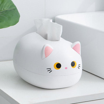 Cartoon Cute Kitten Tissue Box Drawer Box with Toothpick Holder Organizer