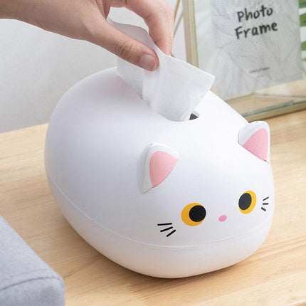 Cartoon Cute Kitten Tissue Box Drawer Box with Toothpick Holder Organizer