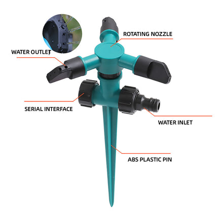 360° Rotation Auto Irrigation System Garden Lawn Sprinkler Patio Save Water Use