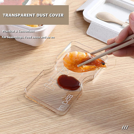 Lunch Box Solid Color Square Shaped Sealed With Tableware Microwave Safe Use