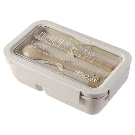 Lunch Box Solid Color Square Shaped Sealed With Tableware Microwave Safe Use