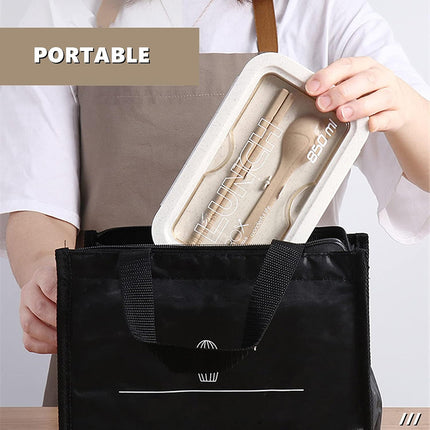 Lunch Box Solid Color Square Shaped Sealed With Tableware Microwave Safe Use