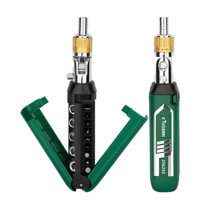 Multi Angle Ratchet Screwdriver Set 14 in 1 Folding Bit Tool DIY Repair Kit