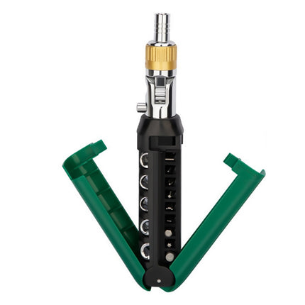 Multi Angle Ratchet Screwdriver Set 14 in 1 Folding Bit Tool DIY Repair Kit