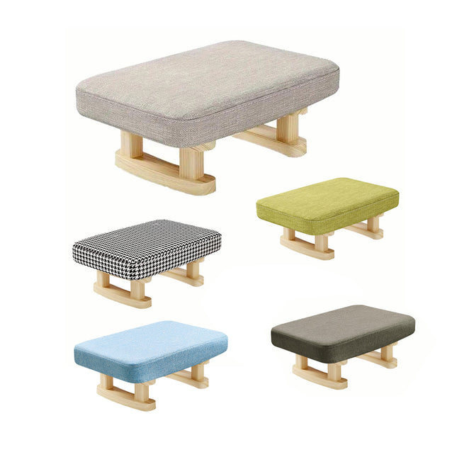 1PC Small Solid Wood Fabric Stool Creative Retro Footstool for Living Room Seat