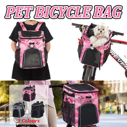 Bike Pet Bag Backpack Dual Use Removable Foldable for Cat Dog 37 x 30 x 30cm