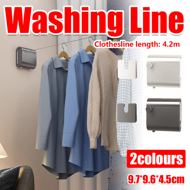 Retractable No-Drill Invisible Washing line 4.2M Length for Laundry Drying