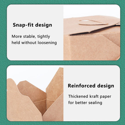 50PCS Food Grade Fast Food Takeaway Boxes Leakproof Greaseproof 16/26/32OZ